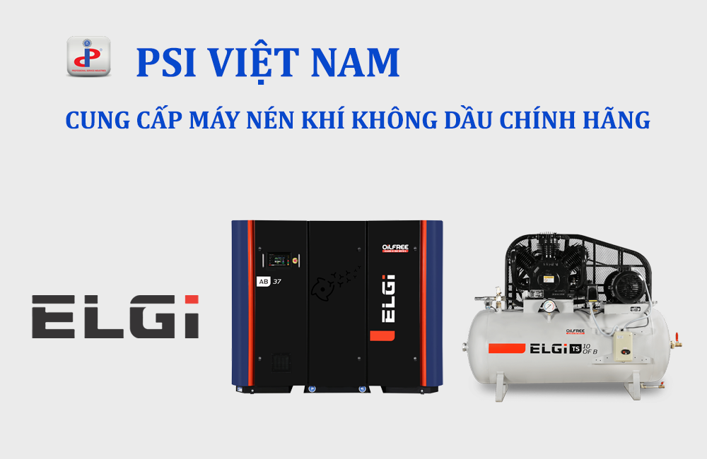 PSI cung cấp các dòng máy nén khí trục vít không dầu ELGi chính hãng