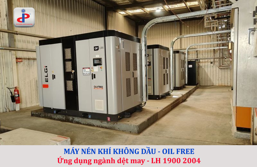 máy nén khí không dầu cho ngành dệt may