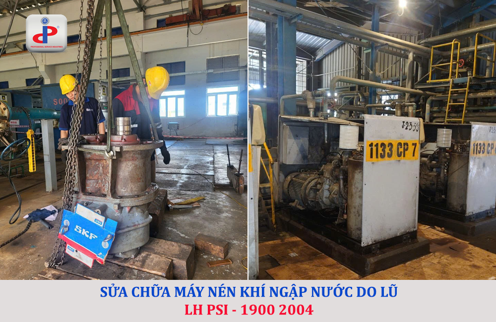 các bước khôi phục máy nén khí ngập nước