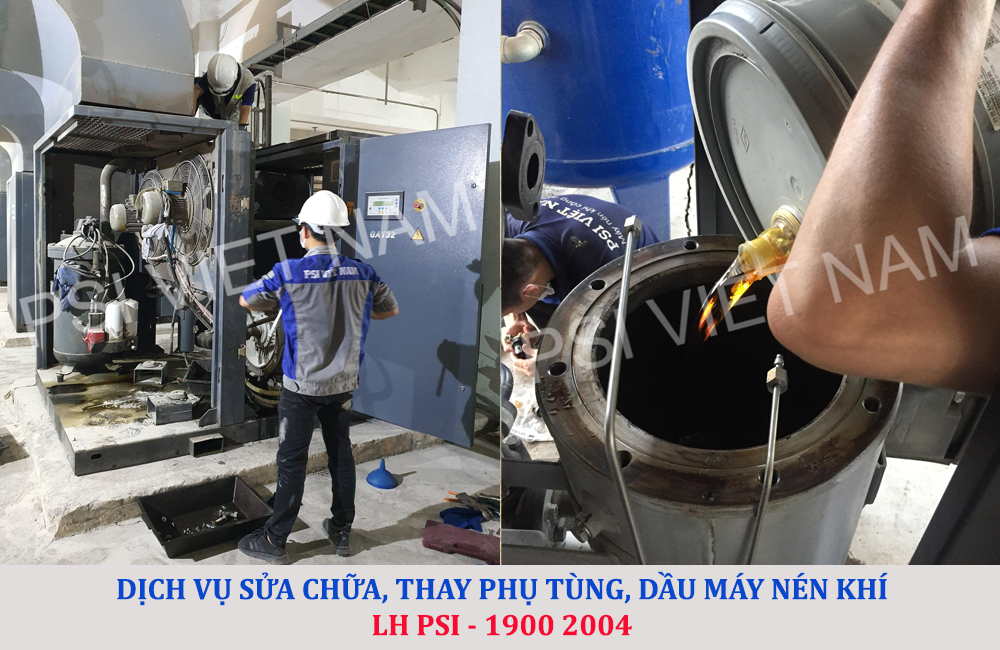 dịch vụ sửa chữa máy nén khí, thay thế phụ tùng